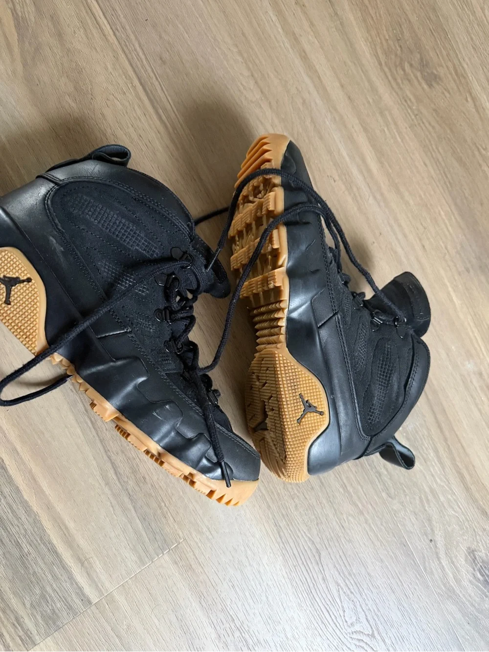 Nike Black and Gum High-Top Basketball Shoes